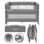 BLISSY Lift Gray two-level travel cot