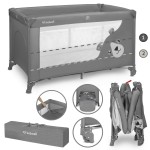 BLISSY DUO two-level travel cot Gray