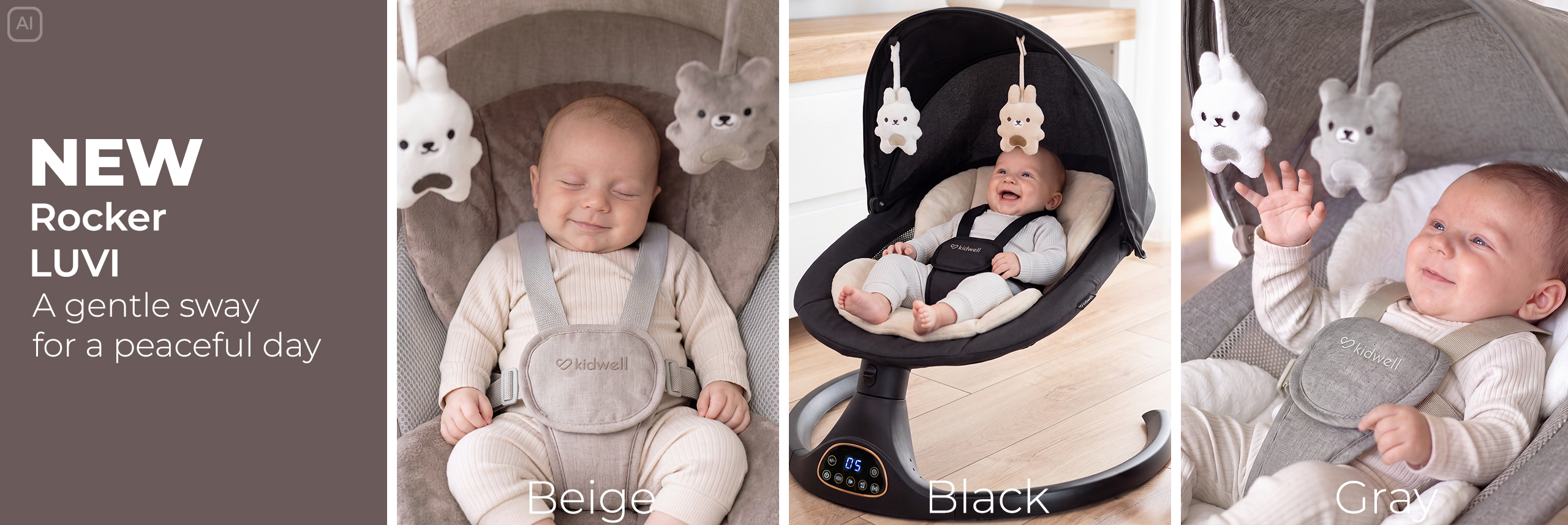 LUVI 2-in-1 electric rocker and baby bouncer
