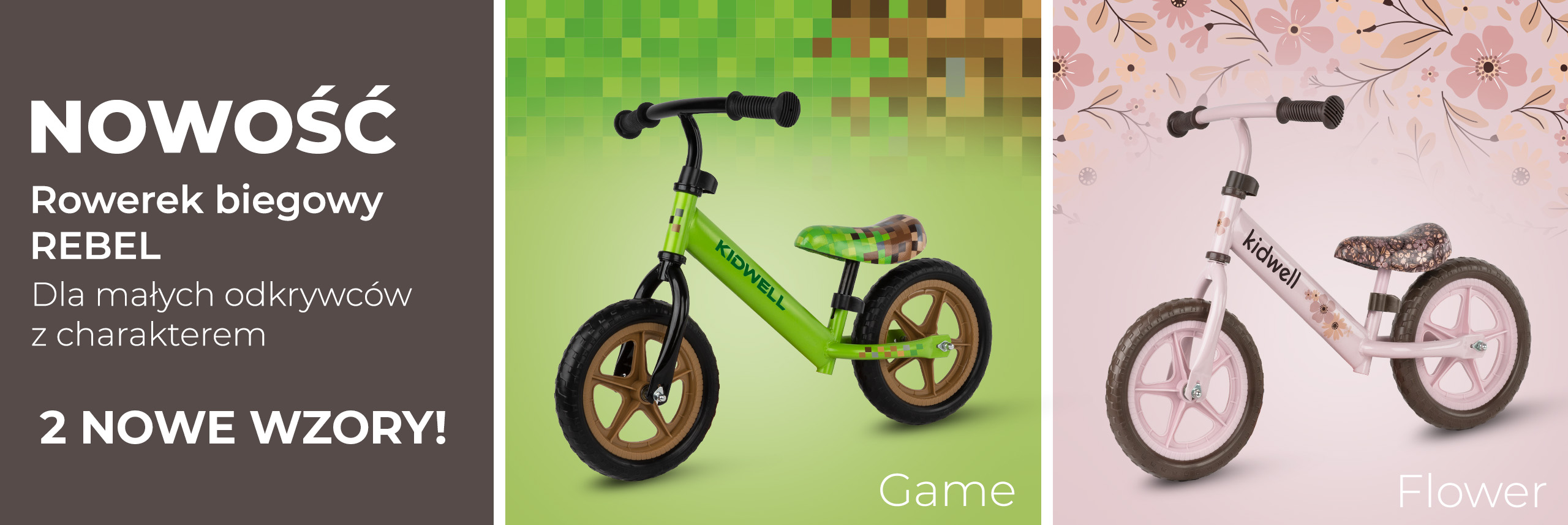 Rowerki biegowe Rebel nowe kolory 2026